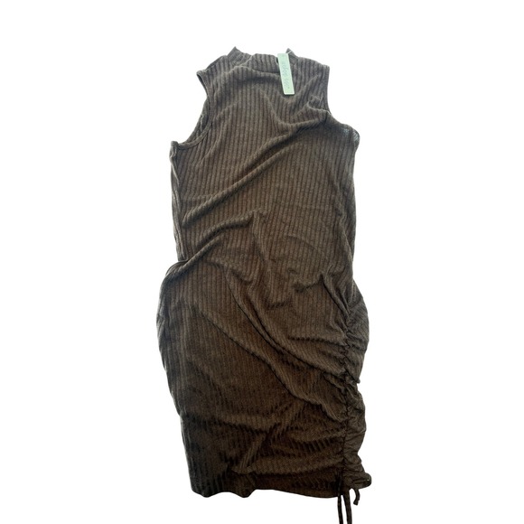 Urban Rose Dresses & Skirts - Urban Rose 1X Brown Ribbed‎ Knit Sleeveless Bodycon Mini Dress Women's
